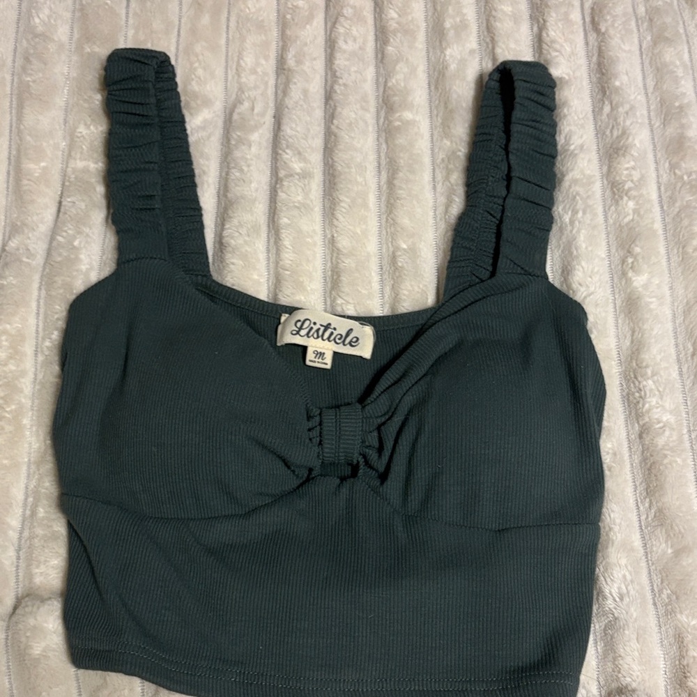 Listicle Deep Teal Crop Top
